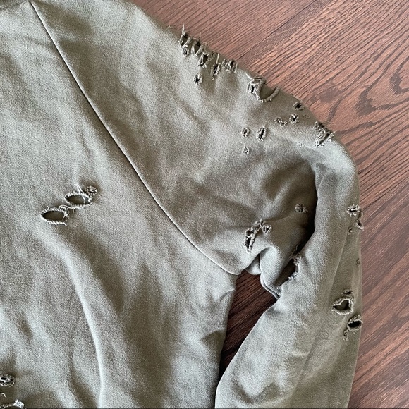 Alo Yoga Ripped Hoodie in Hunter Green - Rare - Picture 5 of 7
